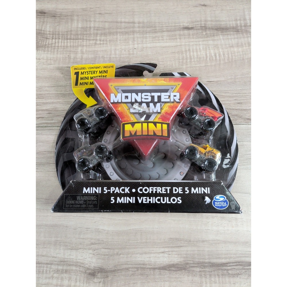 #1 Monster Jam Mini Truck 5 Pack with 1 MYSTERY TRUCK Official Collectible